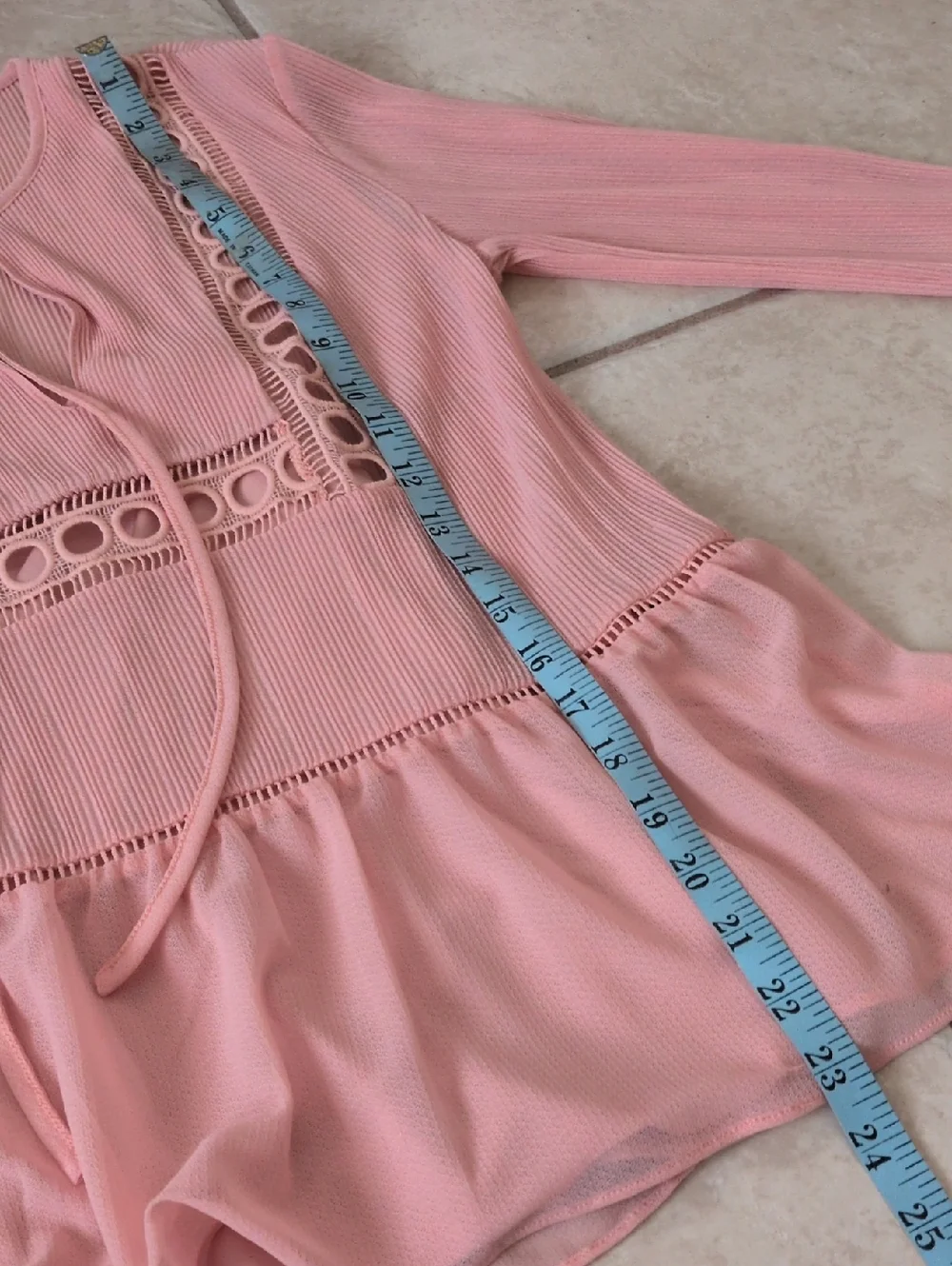 Express Pink Blouse Bell Sleeves Size XS - Picture 2 of 5